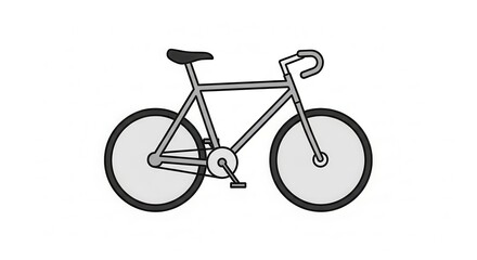 Fototapeta premium Simple Bicycle Illustration, Line Art, Minimalist, Isolated on White Background