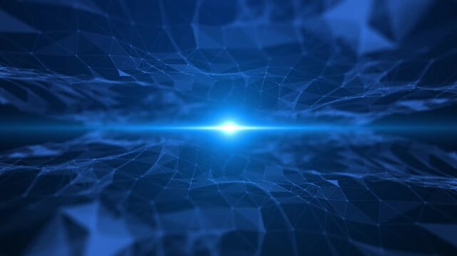Abstract concepts of cybersecurity technology and digital data protection. Protect internet network connection with polygons, dots and lines.