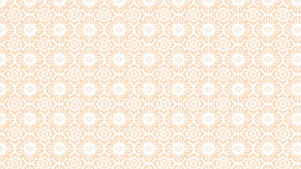Fototapeta premium Seamless peach and white geometric floral pattern repeating tile background design