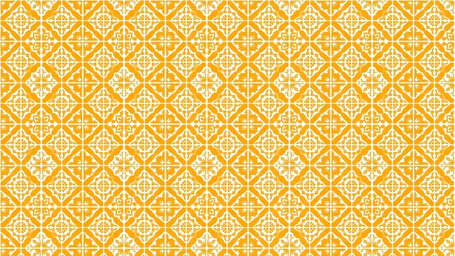 Seamless repeating pattern of traditional Spanish ceramic tile design in yellow