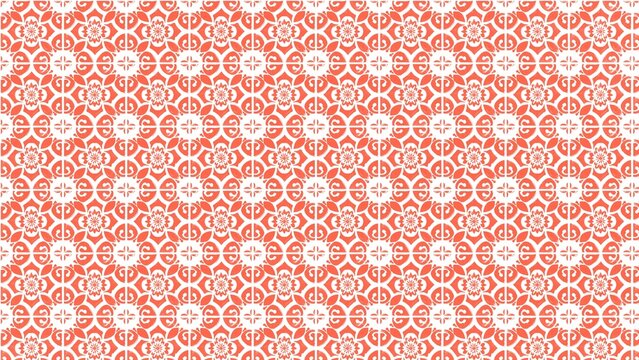 Seamless traditional terracotta and white tile pattern with intricate floral and geometric designs