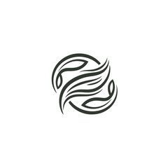 Obraz premium A stylized leaf and wave logo design.
