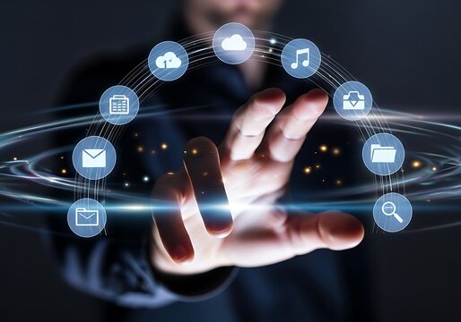 Modern digital ecosystem connected through a central network hub