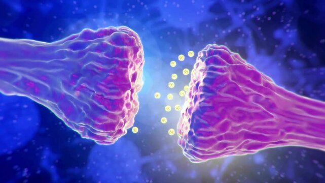 Close-up animation of neurons firing, transmitting signals , Brains Neurons