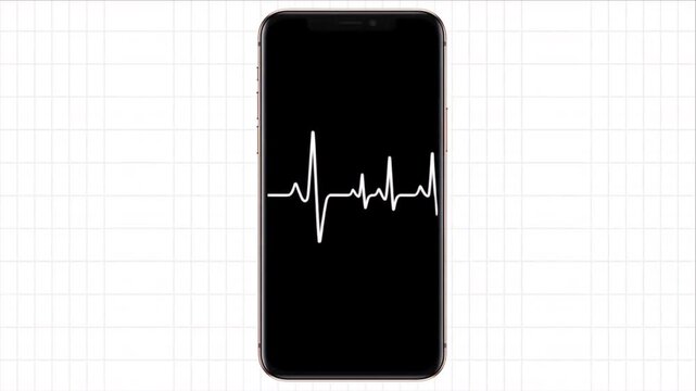Health informatics concept of scanning line graph on smartphone.