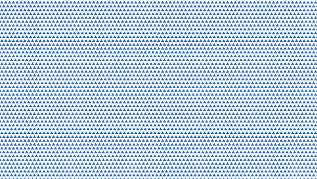 Seamless pattern featuring many small blue triangles repeated across a white background