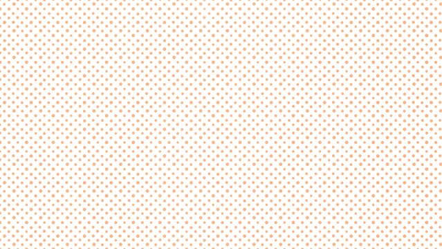 Simple repeating pattern featuring small irregular peach polka dots on white background