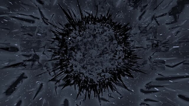 Monochrome Energy Core Glitch Burst Futuristic Cyber Abstract VJ Loop 4K Seamless