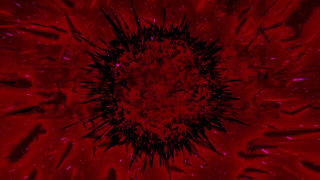 Red Energy Core Glitch Burst Futuristic Cyber Abstract VJ Loop 4K Seamless