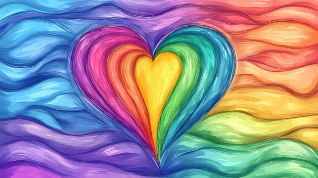 Happy pride month and Waving Pride flag,LGBT pride flag or Rainbow pride flag,Lesbian, gay, bisexual,transgender illustration for poster banner concept.