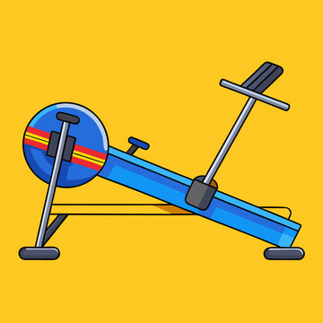 Bright blue exercise machine for cardio workout and fitness training illustration
