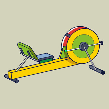 A brightly colored rowing machine for home fitness and effective full-body workouts