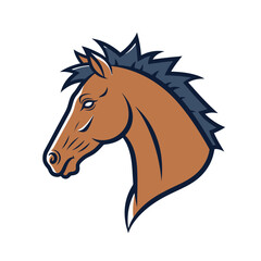 Fototapeta premium Stylized Horse Head Brown and Blue
