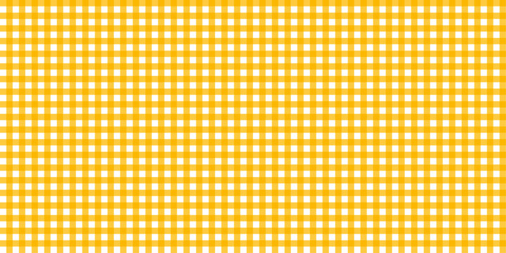 Yellow Gingham Seamless Pattern Vector &ndash; Cute Plaid Check Fabric, Vintage Picnic Tablecloth Texture