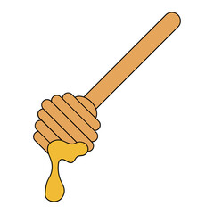 Honey Dipper with Drip Illustration © Flokind STD