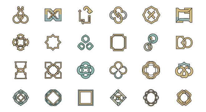 Collection of various metal icons.