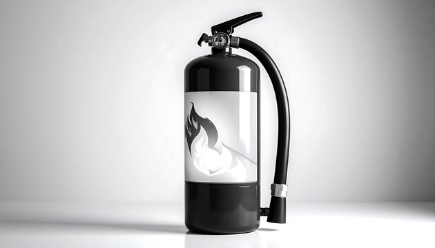 Fire extinguisher ready to use for safety and protection.