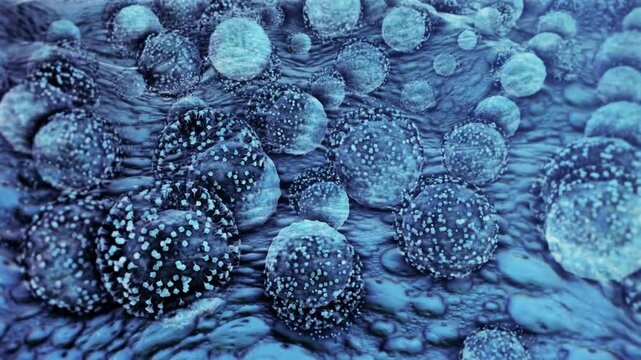 Close-up of Covid-19 virus mutation in laboratory setting