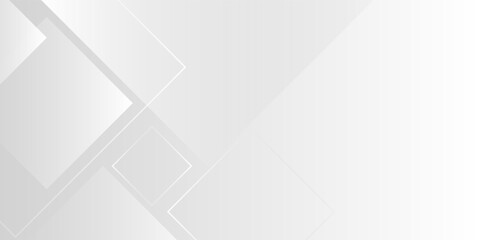Fototapeta premium Clean white abstract background with geometric layered shapes.