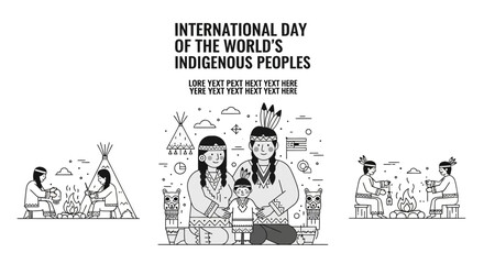International Day of the Worlds Indigenous Peoples Illustration. © Abid_Dilnawas