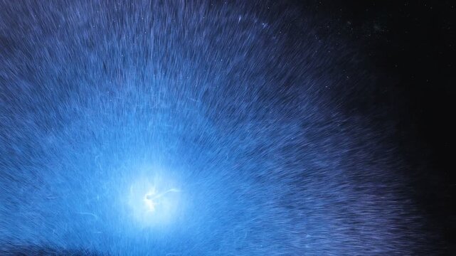 Concept animation of multiple neutrino bursts, consecutive pulses of neutrinos in space
