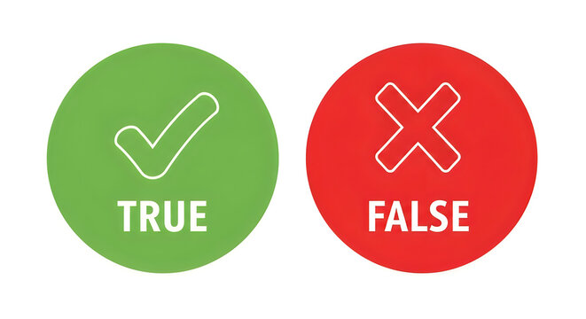 Visual representation of true and false concepts with check and cross marks
