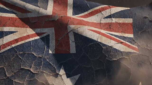 Australian Flag Textured Grunge Close Up