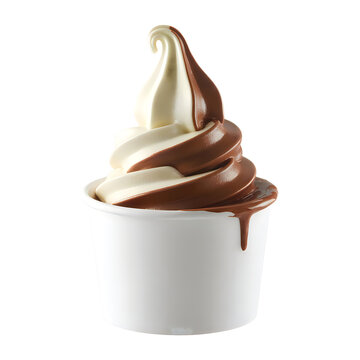 A swirly chocolate and vanilla frozen yogurt