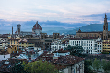 Fototapeta premium Sunset view of Florence skyline from Piazzale Michelangelo