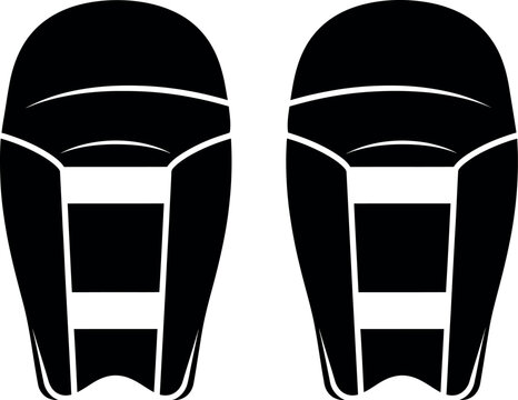 Cricket wicket keeping pads silhouette protective gear for catching and standing up