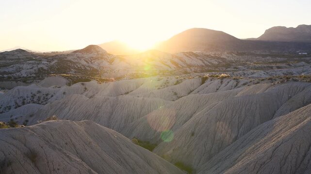 Dramatic Sunset Over Abanilla Desert Mountains - Arid Terrain