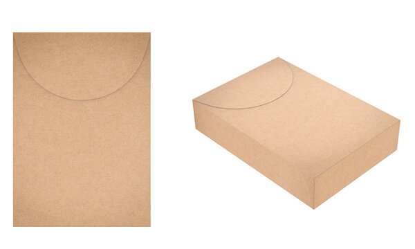 Hard Paper Box in Translucent Plastic Sleeve Mockup. 3d illustration