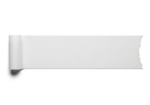 A roll of white paper unrolled on a plain background