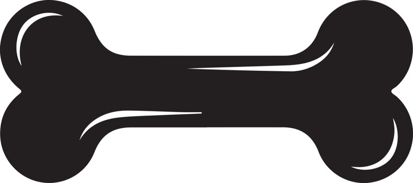 Black bone shape white background dog bone