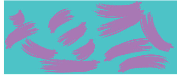 Fototapeta premium Vibrant purple brush strokes on a mint green background art design