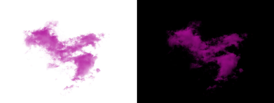 S-Shaped Purple Glowing Abstract Print on Black Background