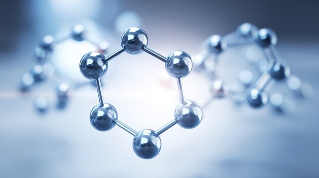 Magnified view of a hexagonal crystalline silicon molecular structure