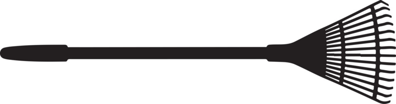 Black garden rake silhouette tool gardening tool