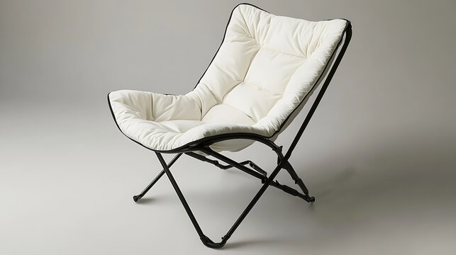 A foldable chair with lightweight construction and soft padding 