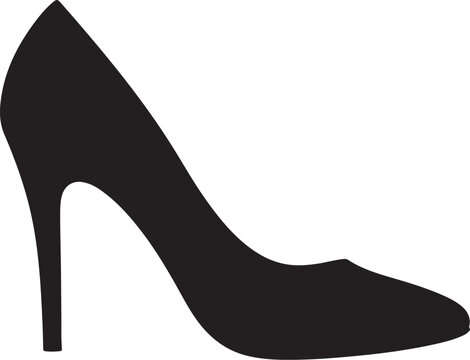 Black heel shoe silhouette stiletto