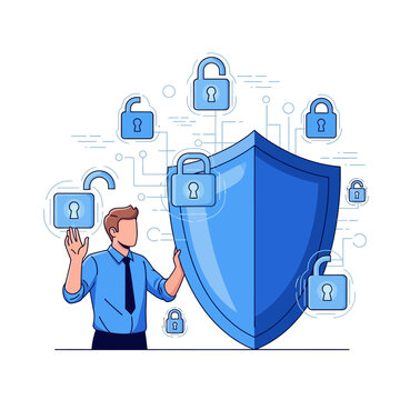 Cybersecurity Specialist Managing Global Data Security Shield