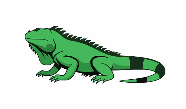 Stylized iguana vector illustration flat tropical reptile design