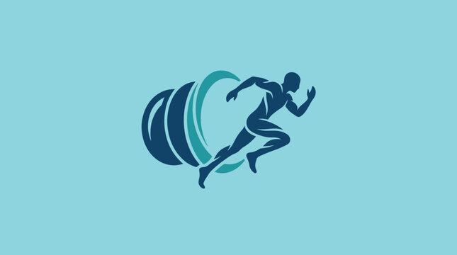 Dynamic Runner Emerging From Spiraling Circle