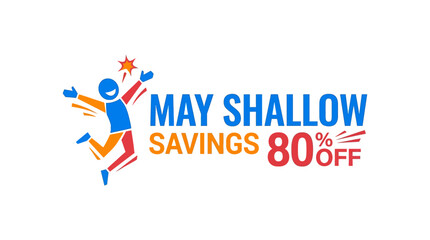 Obraz premium May Shallow Savings Promo with Cheerful Figure