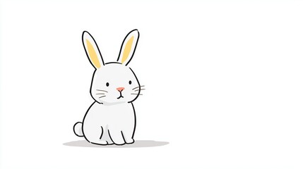 Fototapeta premium Outlined Easter bunny is waiting for miracle and snack