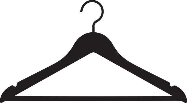 Black plastic coat hanger with hook clothing hanger