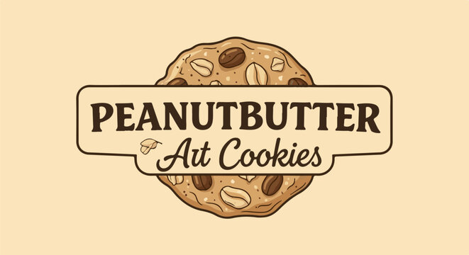 Peanut butter art cookies with whole nuts and coffee beans