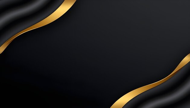 A luxurious black background with gold accents and elegant curves