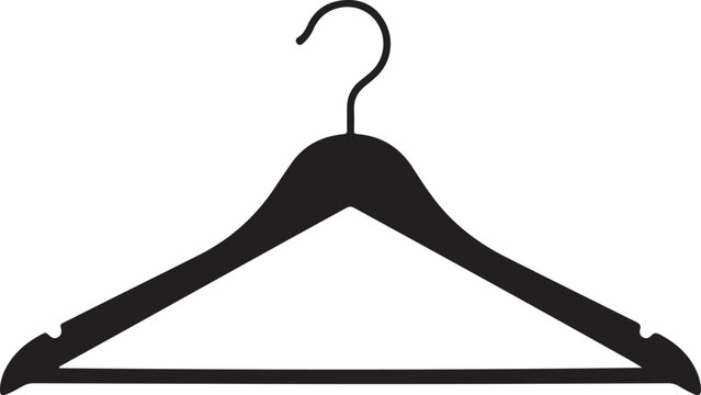 Black silhouette clothing hanger hook