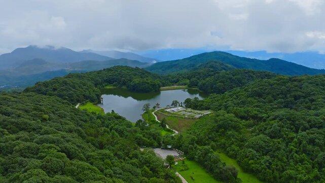 Mengsuo Longtan Ximeng Pu'er Yunnan Scenic Lake and Forest 4K Aerial